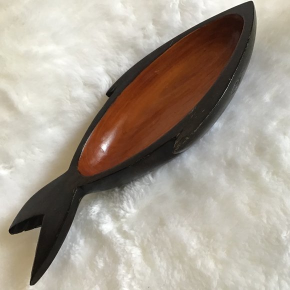 Rare Lester Clarke Fish Wood Bowl Vintage 60's - Picture 2 of 9